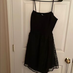 Elegant Black Spaghetti Strap Dress